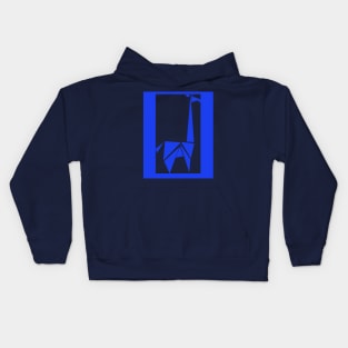 Blue Abstract Giraffe Kids Hoodie